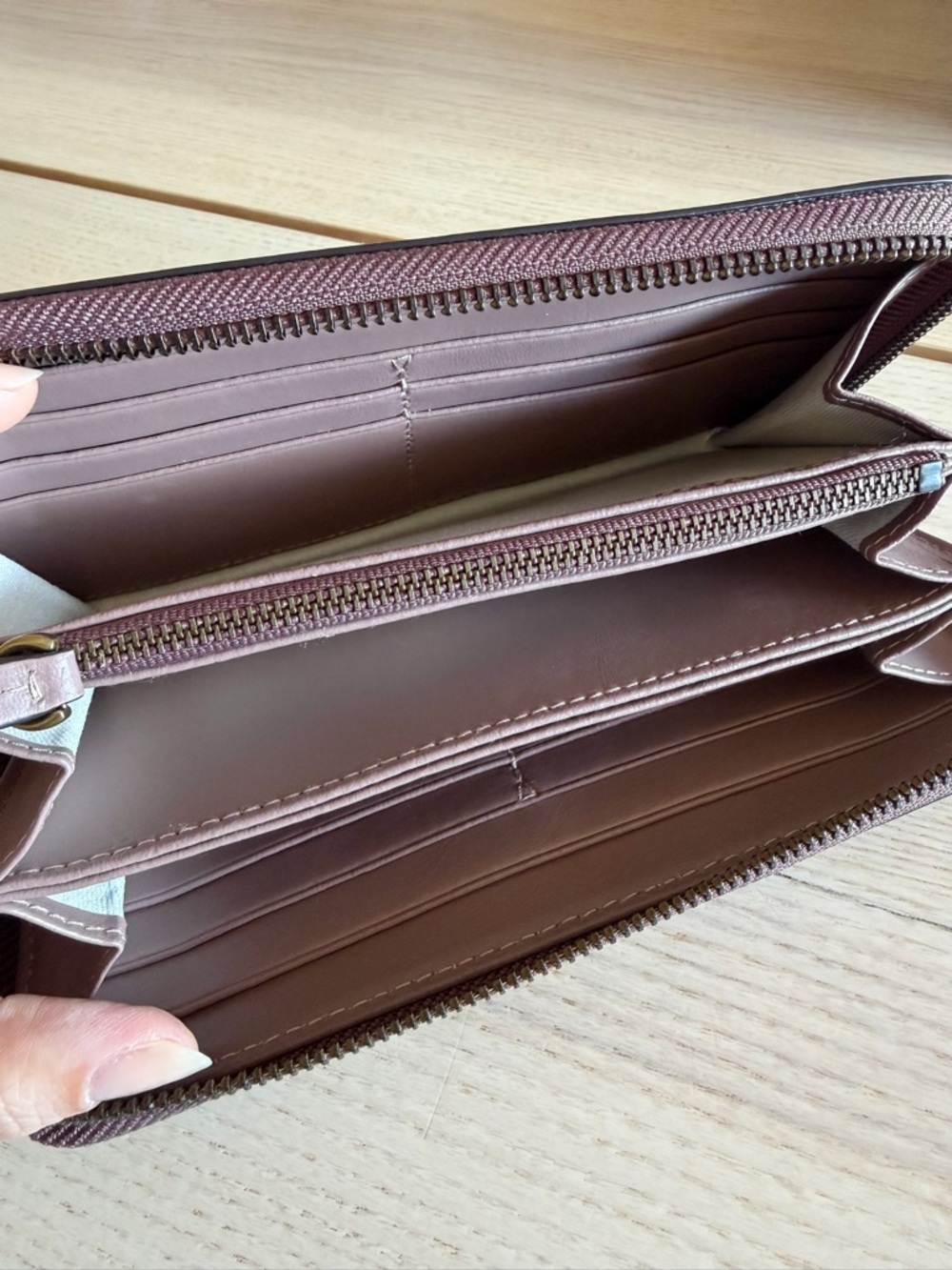 Polo Ralph Lauren Mauve Zip Around Continental Leather Wallet - Picture 9 of 13